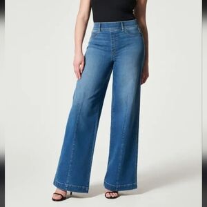 Spanx Seamed Front Wide Leg Core Shaping Wear Technology High-Rise Jean NWOT